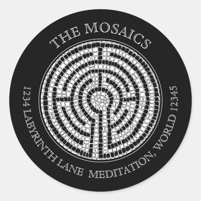 LABYRINTH VII Small Address Envelope Seals - Black (Front)