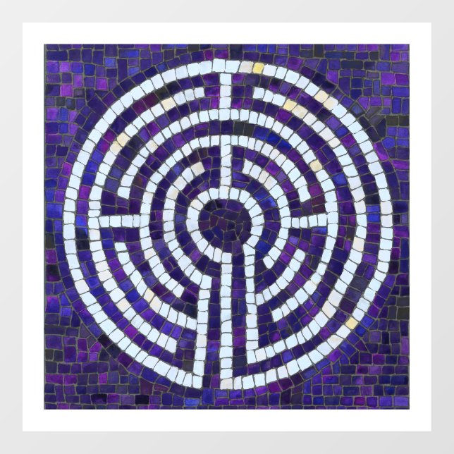 LABYRINTH VIII 12x12 Window Cling - White (Sheet)