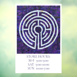 LABYRINTH VIII 12x18 Window Cling +Text