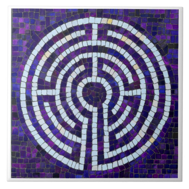 LABYRINTH VIII 6x6 Ceramic Tile - White (Front)