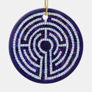 LABYRINTH VIII Ceramic Circle Ornament
