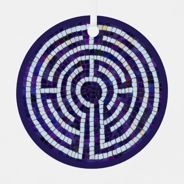 LABYRINTH VIII Metal Circle Ornament (Front)