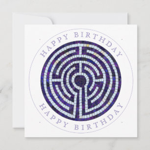 LABYRINTH VIII Square Flat Birthday Card