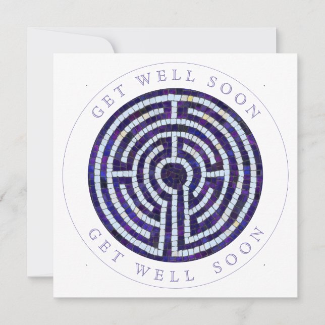 LABYRINTH VIII Square Flat Get Well Card (Front)