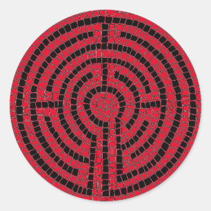 LABYRINTH X Large Round Stickers