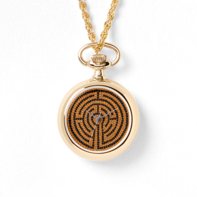 LABYRINTH XIII Gold Necklace Watch (Front)