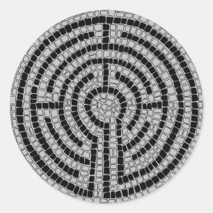 LABYRINTH XVII Large Round Stickers
