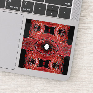 Labyrinthine Abstract Red Black White Fluid Art