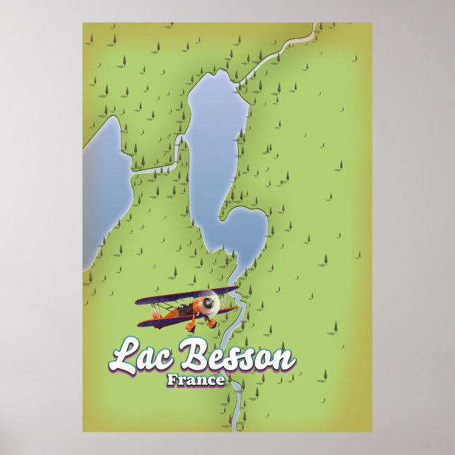 Lac Besson France map travel poster (Front)