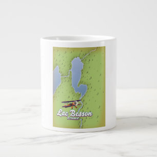 Lac Besson France map travel poster Large Coffee Mug
