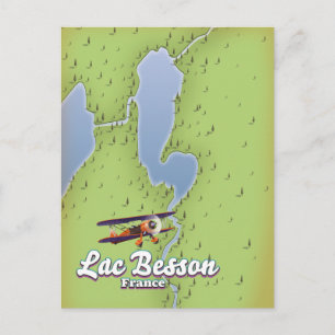Lac Besson France map travel poster Postcard