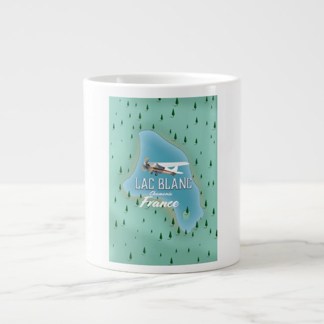 Lac Blanc,Chamonix, france map Large Coffee Mug (Front)