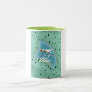 Lac Blanc,Chamonix, france map Two-Tone Coffee Mug