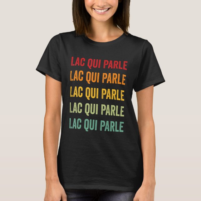 Lac qui Parle County Minnesota Rainbow Text Design T-Shirt (Front)