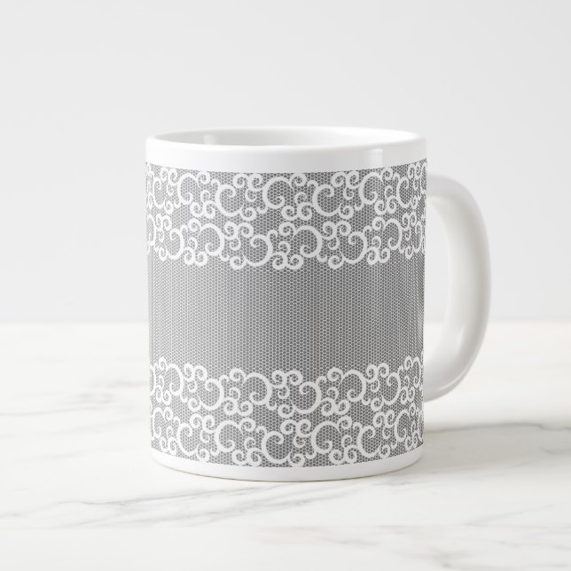 Lace 1 large coffee mug (Front Right)