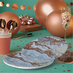 Lace Agate Rock Pattern Paper Plate