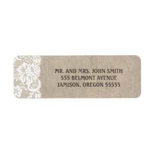 Lace and Burlap Address Labels