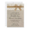 Lace and Burlap Rustic Wedding Invitation- Caramel