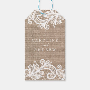 Lace and Burlap Wedding Gift Tags