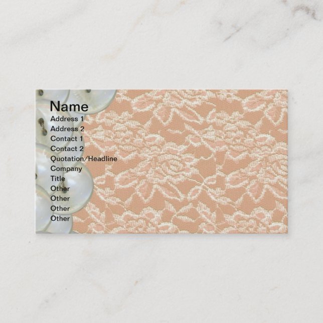 Lace and Buttons Business Card (Front)