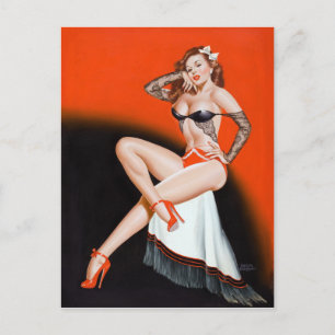 Lace and High Heels Pin Up Postcard