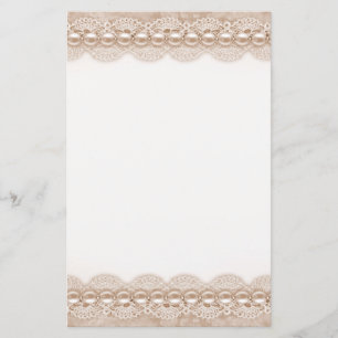 Lace and pearls texture Letterhead