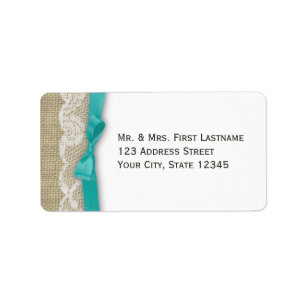 Lace and Ribbon Aqua Label