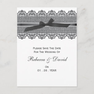 Lace and Ribbon SAVE THE DATE postcards
