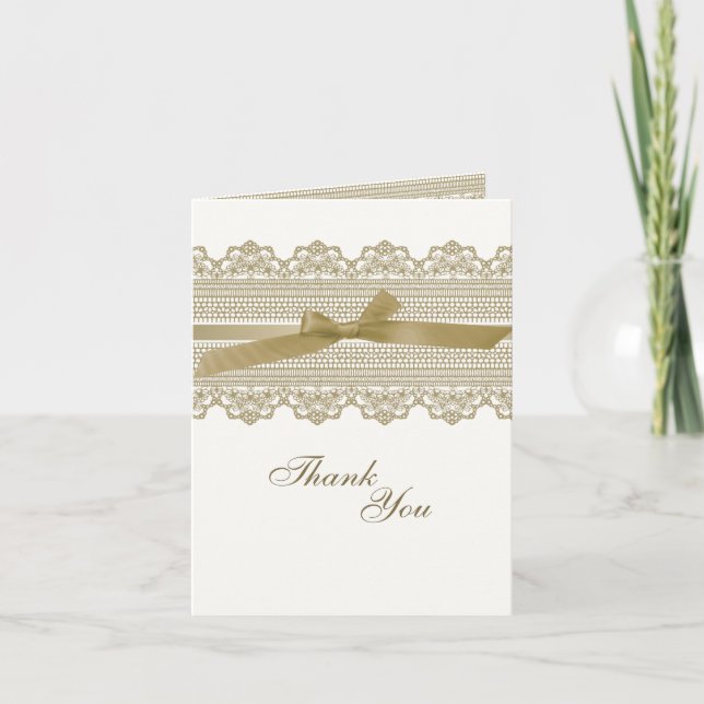 Lace and Ribbon Thank You cards (Front)
