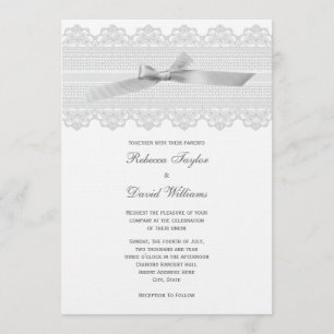 Lace and Ribbon wedding invitations