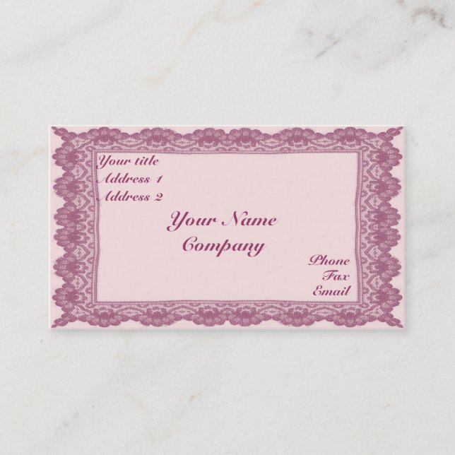 Lace and Roses Business Card (Front)
