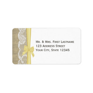 Lace and Yellow Bow Label