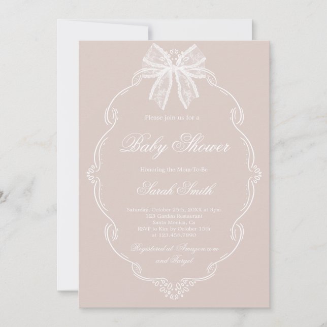Lace Baby Shower Invitation (Front)