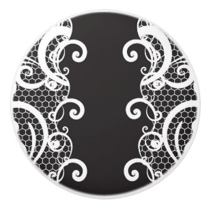 Lace background 1 ceramic knob