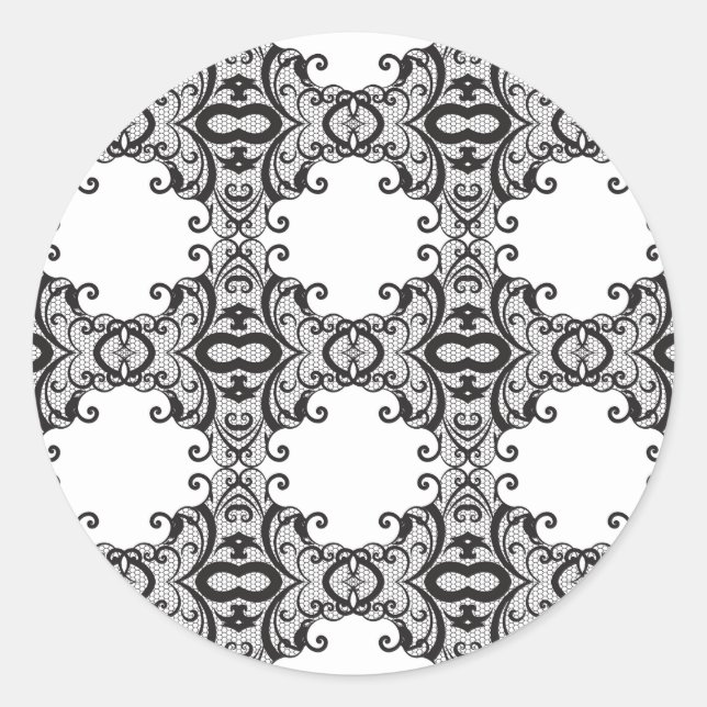 Lace background 2 classic round sticker (Front)