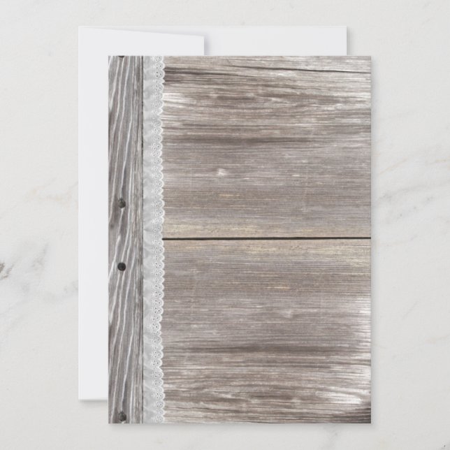 Lace Barnwood Wedding Invitation (Front)
