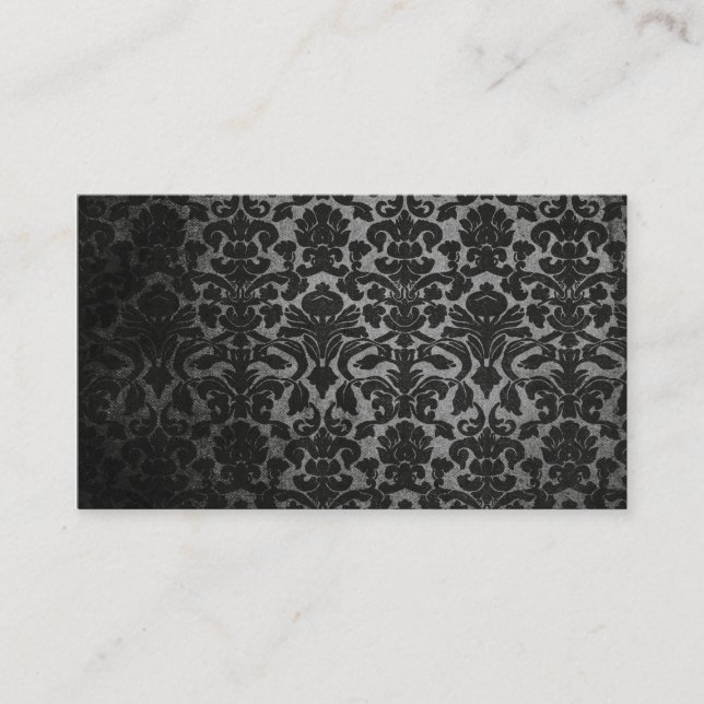 lace black damasks pattern business card (Front)