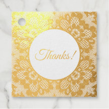 Lace Border Foil Favour Tags