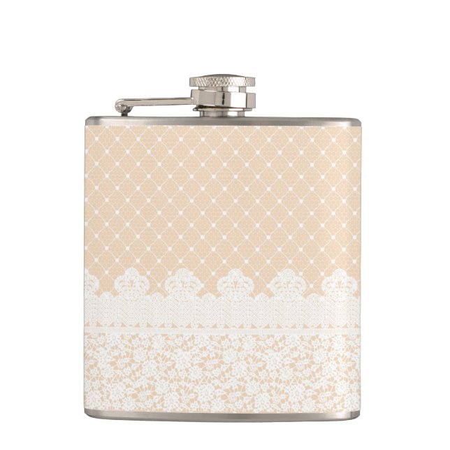 Lace Border Hip Flask (Front)