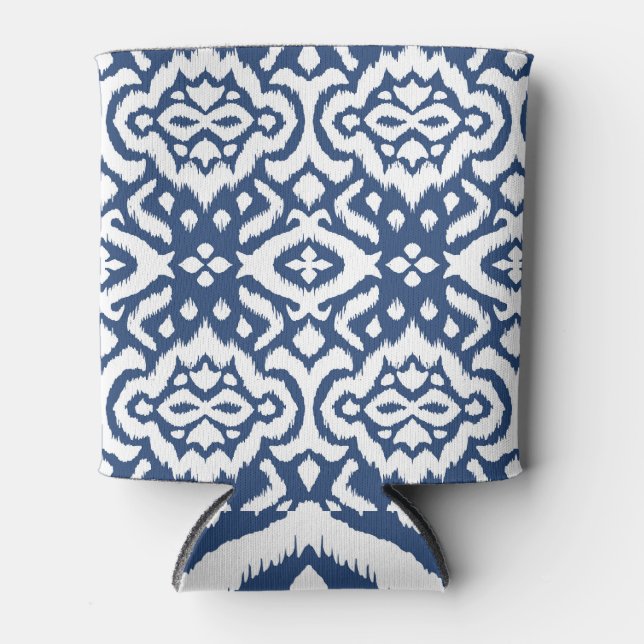 Lace border: ikat tie-dye. can cooler (Front)