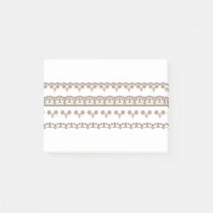 Lace Border Vintage Beige White Decoration Frame Post-it Notes
