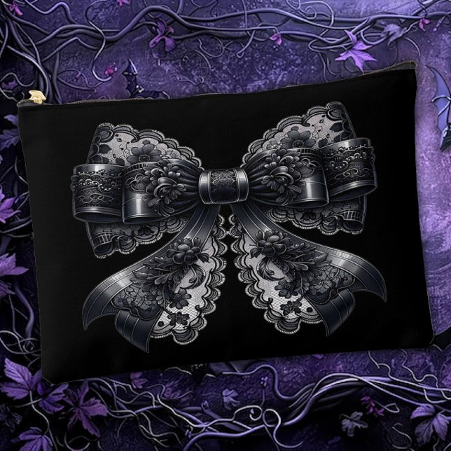 Lace Bow Dark Gothic Accessory Pouch (Creator Uploaded)