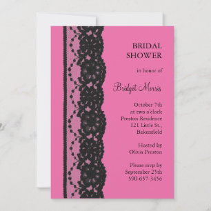 Lace Bridal Shower (fuchsia) Invitation