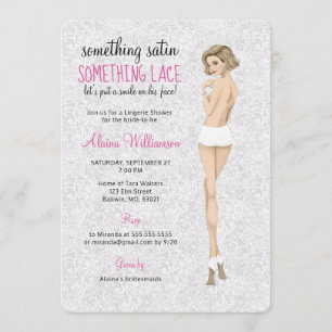 Lace Bride in Panties Lingerie Shower Invitation