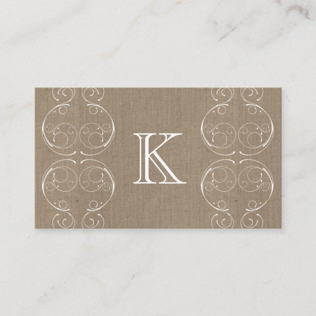 Lace Burlap Business Card (Front)