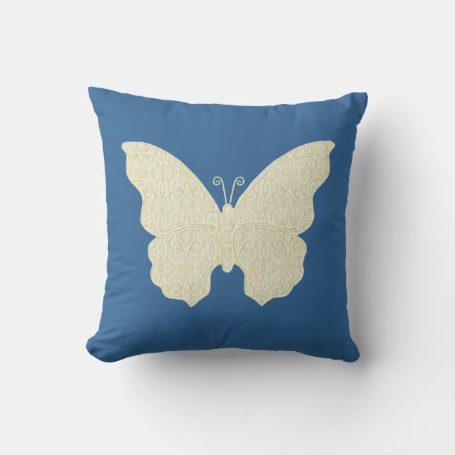 Lace Butterfly Throw Pillow (Front)