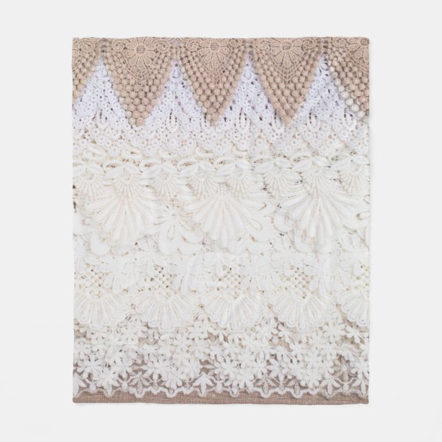 Lace cloth background and texture fleece blanket (Front)