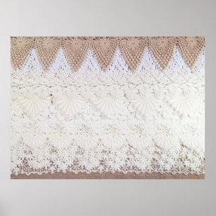 Lace cloth background and texture poster