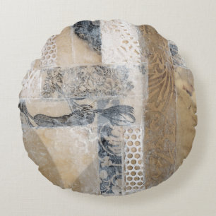 Lace Collage I Round Cushion