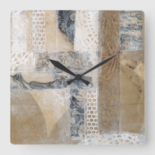Lace Collage I Square Wall Clock